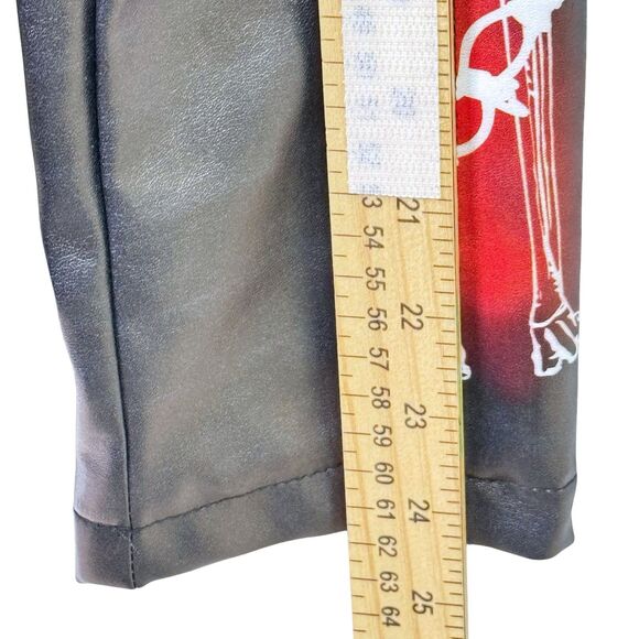 Reason Graffiti Print Moto Jacket Men’s Small Vegan Leather Streetwear Statement - Picture 12 of 14